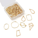 48pcs Golden Charm Hollow Glue Blank Pendant Tray Bezel Charms DIY Mold