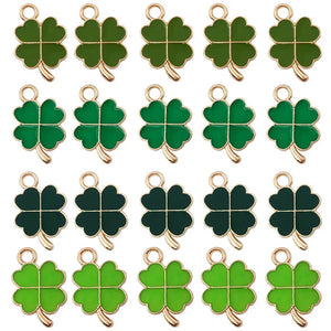 48pcs 11*18MM Mixed Enamel Clover Charms For DIY Jewelry Making