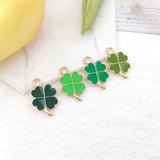 48pcs 11*18MM Mixed Enamel Clover Charms For DIY Jewelry Making
