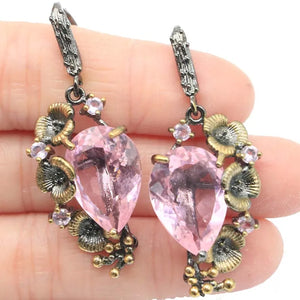Bohemia Aquamarine Pink Kunzite Tanzanite Silver Earrings