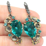Bohemia Aquamarine Pink Kunzite Tanzanite Silver Earrings