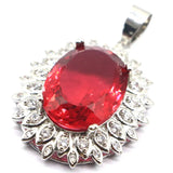 Pink Raspberry Rhodolite Garnet CZ Jewelry Set for Sister Dating