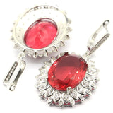 Pink Raspberry Rhodolite Garnet CZ Jewelry Set for Sister Dating
