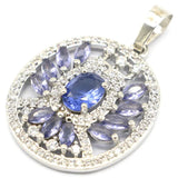 Aquamarine Pink Tourmaline Peridot Spinel CZ Wedding Pendant