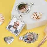 49 Pcs DIY Photo Pendant Kit with Clear Glass Gemstones Heart Pendant