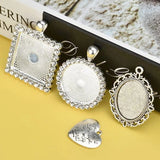 49 Pcs DIY Photo Pendant Kit with Clear Glass Gemstones Heart Pendant