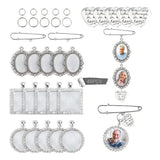 49 Pcs DIY Photo Pendant Kit with Clear Glass Gemstones Heart Pendant