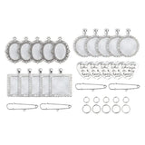 49 Pcs DIY Photo Pendant Kit with Clear Glass Gemstones Heart Pendant
