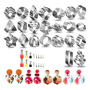 49 Stainless Steel Polymer Clay Cutters with Jewelry Accessories for Earrings