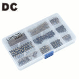 490Pcs Antique Bead Caps Jump Rings Head Pins Ear Wires Jewelry Findings Kit Box