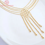 24K Brass Beads Chains 48CM 1MM Necklace DIY Jewelry Findings