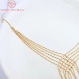 24K Brass Beads Chains 48CM 1MM Necklace DIY Jewelry Findings
