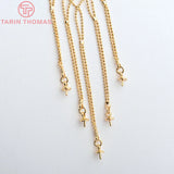 24K Brass Beads Chains 48CM 1MM Necklace DIY Jewelry Findings