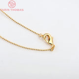 24K Brass Beads Chains 48CM 1MM Necklace DIY Jewelry Findings