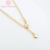 2PCS 24K Brass Necklace Bracelet Chains for DIY Jewelry Findings