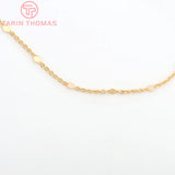 2PCS 24K Brass Necklace Bracelet Chains for DIY Jewelry Findings