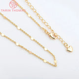 2PCS 24K Brass Necklace Bracelet Chains for DIY Jewelry Findings