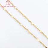 2PCS 24K Brass Necklace Bracelet Chains for DIY Jewelry Findings