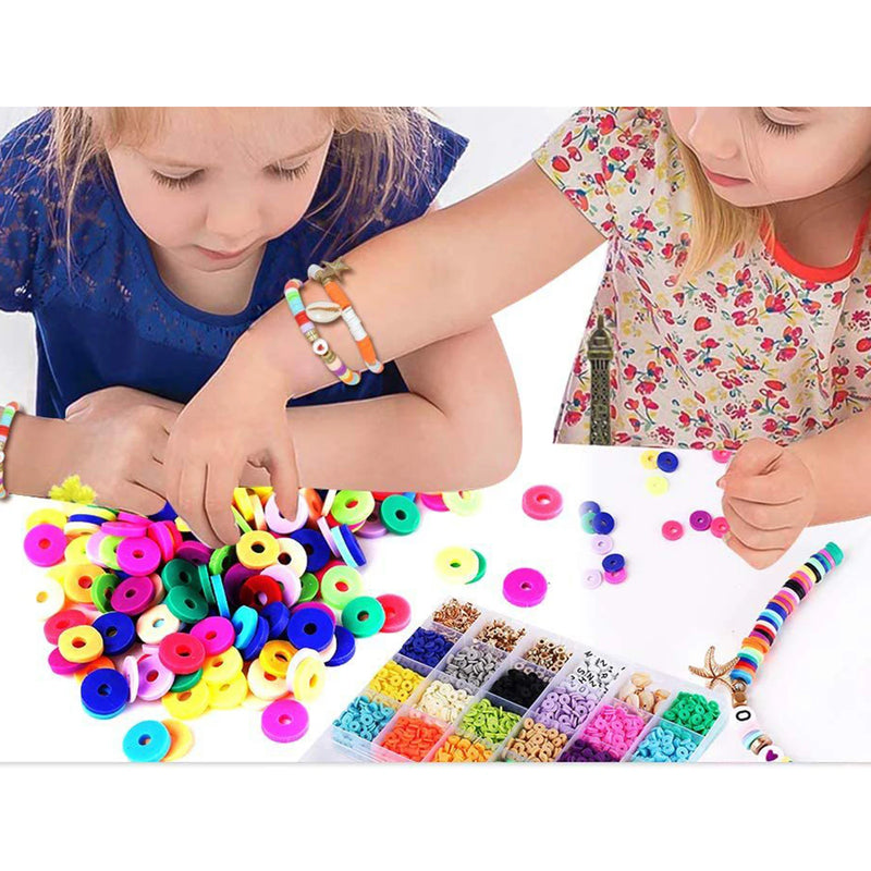 Clay Heishi Beads Jewelry Making Kit 6mm 18 Colors