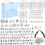 DIY Jewelry Making Kit with 499Pcs Charms Pendants Jump Rings & Pliers