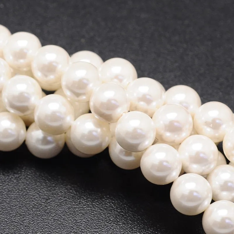 8mm Shell Pearl Beads Strand for Jewelry Making