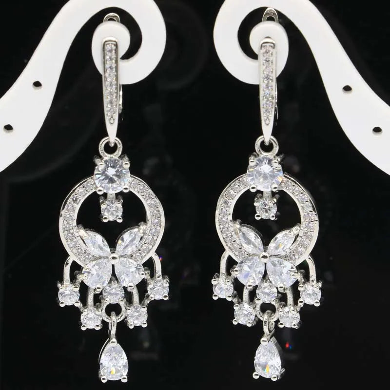 Gorgeous Sapphire Pink Kunzite CZ Silver Earrings
