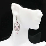 Gorgeous Sapphire Pink Kunzite CZ Silver Earrings