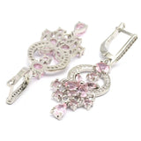 Gorgeous Sapphire Pink Kunzite CZ Silver Earrings
