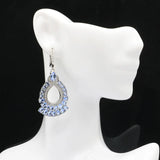 Orange Spessartine Garnet Violet Tanzanite CZ Silver Earrings
