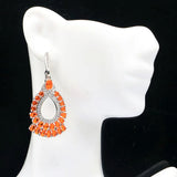 Orange Spessartine Garnet Violet Tanzanite CZ Silver Earrings