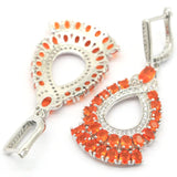 Orange Spessartine Garnet Violet Tanzanite CZ Silver Earrings