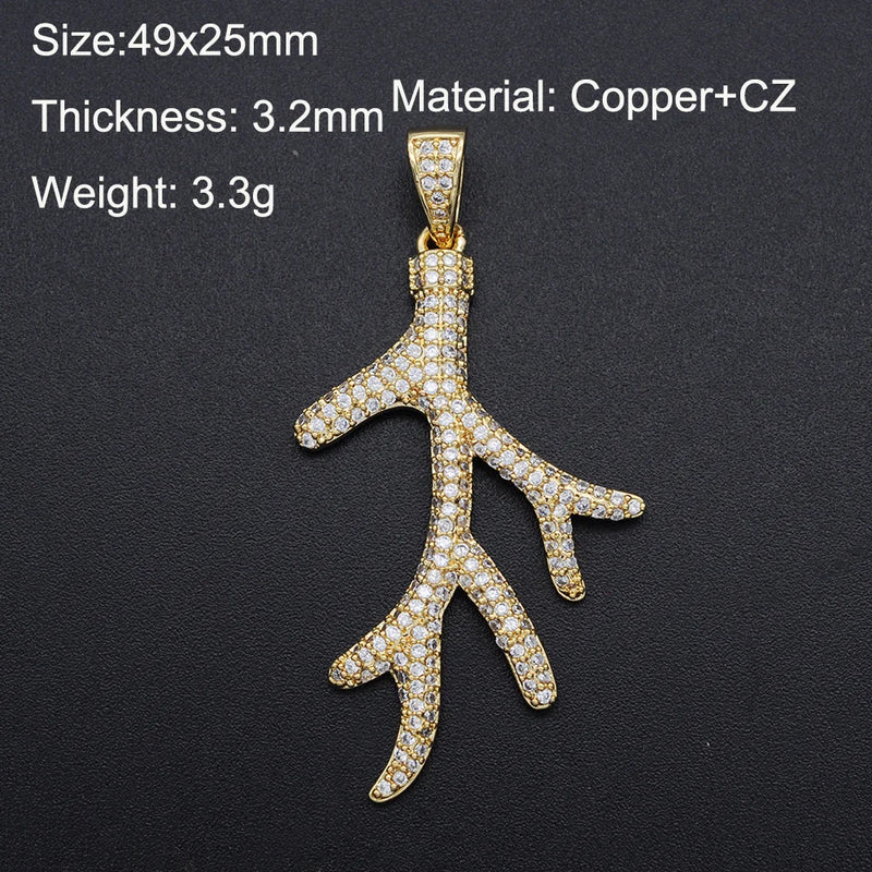49x25mm CZ Zircon DIY Coral Sea Charm Pendant