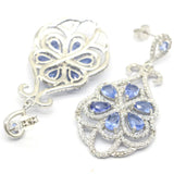 Violet Tanzanite CZ Wedding Earrings