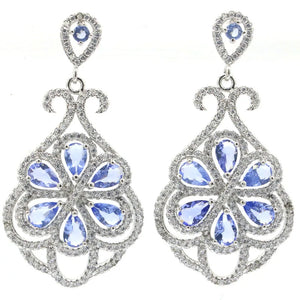 Violet Tanzanite CZ Wedding Earrings