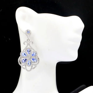 Violet Tanzanite CZ Wedding Earrings