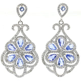 Violet Tanzanite CZ Wedding Earrings