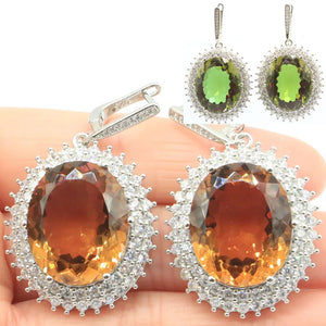 Dazzling Zultanite CZ 925 Silver Earrings Drop