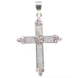 Classic Long Cross Aquamarine Pink Kunzite CZ Pendant