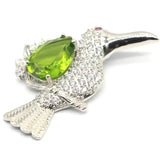 Songbird Peridot Tourmaline CZ Silver Pendant