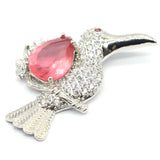 Gorgeous Songbird Pink Morganite Aquamarine CZ Pendant