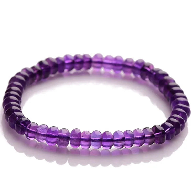 Natural Amethyst Crystal Bracelet, 4A Grade