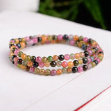 4A Natural Brazil Candy Tourmaline Crystal 4mm Bracelet