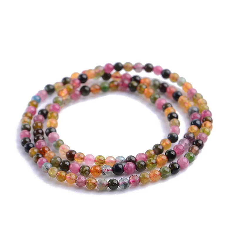 4A Natural Brazil Candy Tourmaline Crystal 4mm Bracelet
