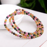 4A Natural Brazil Candy Tourmaline Crystal 4mm Bracelet