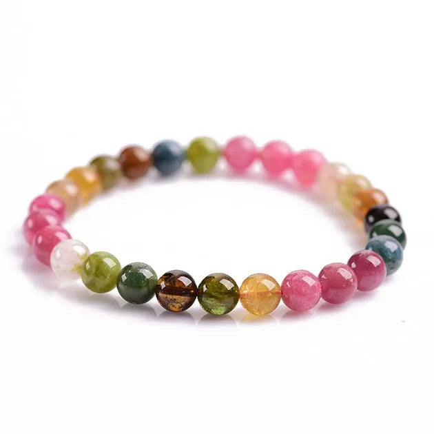 4A Natural Brazil Candy Tourmaline Crystal Bracelets