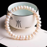 4A Natural Pearl 9mm Crystal Bracelets