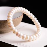 4A Natural Pearl 9mm Crystal Bracelets