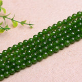 4A Natural Green Chalcedony Loose Bead Stone Crystal DIY
