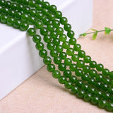 4A Natural Green Chalcedony Loose Bead Stone Crystal DIY