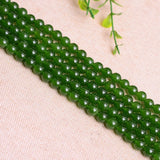 4A Natural Green Chalcedony Loose Bead Stone Crystal DIY
